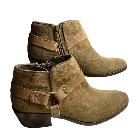 SAM EDELMAN Women’s Size 6M Phoenix Suede Short Ankle Boots Olive Green - Picture 1 of 6